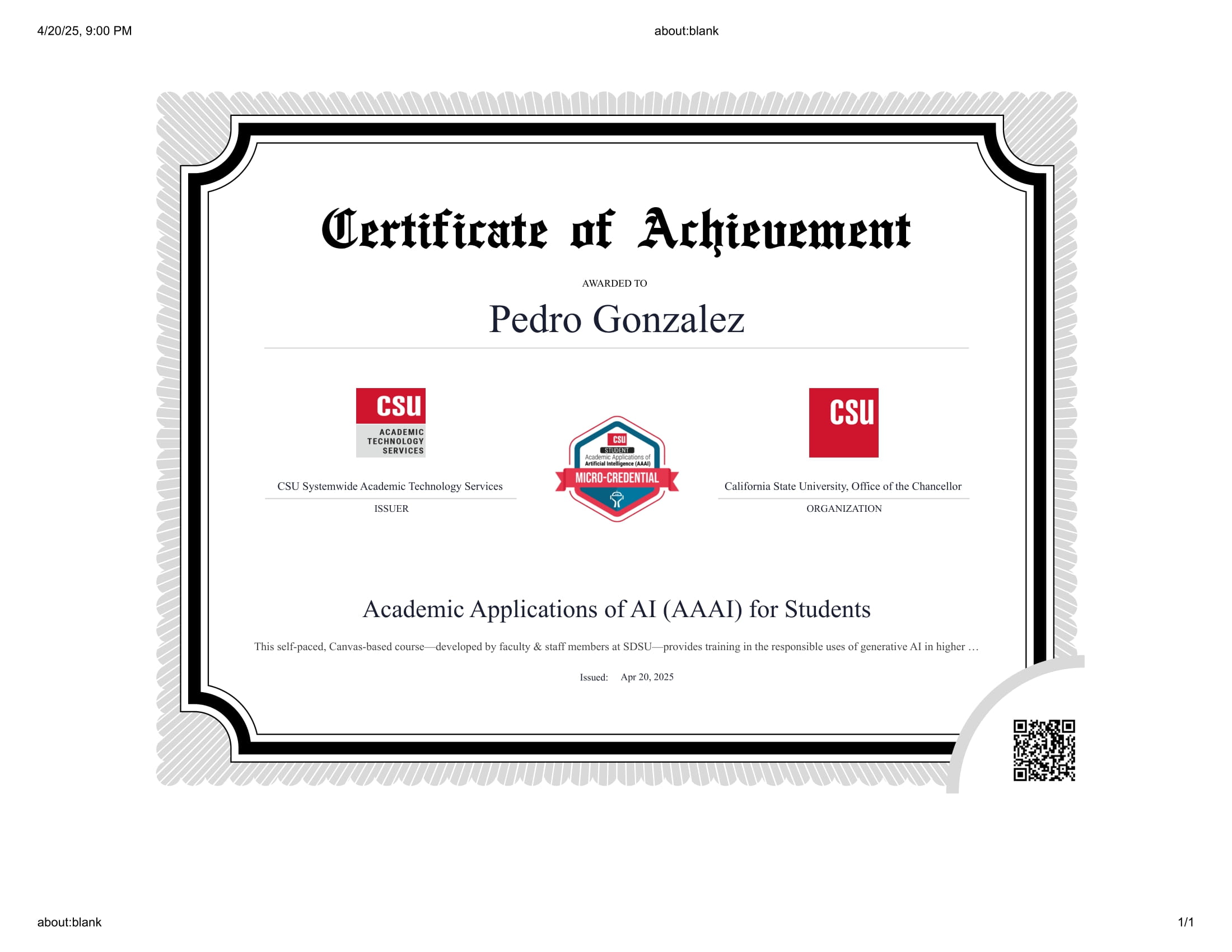 AI certification