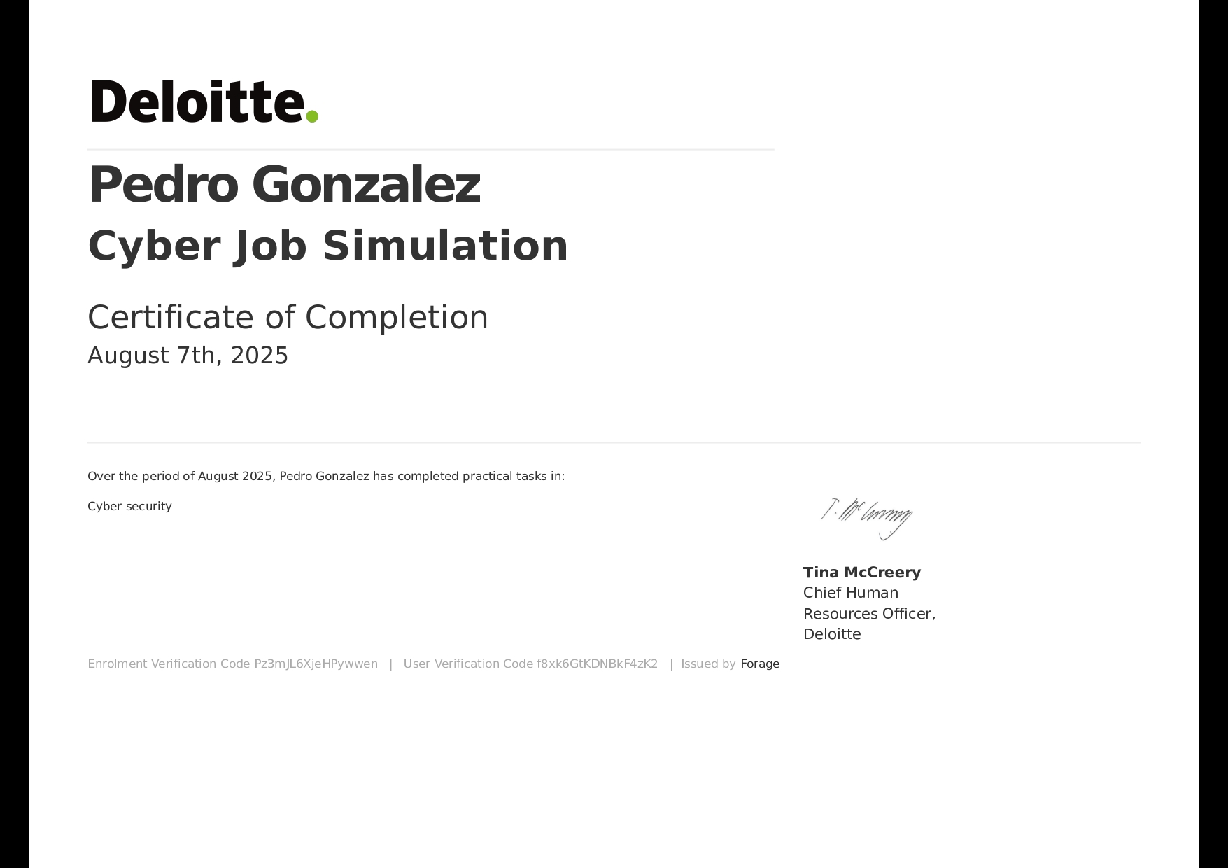 forage deloitte sim