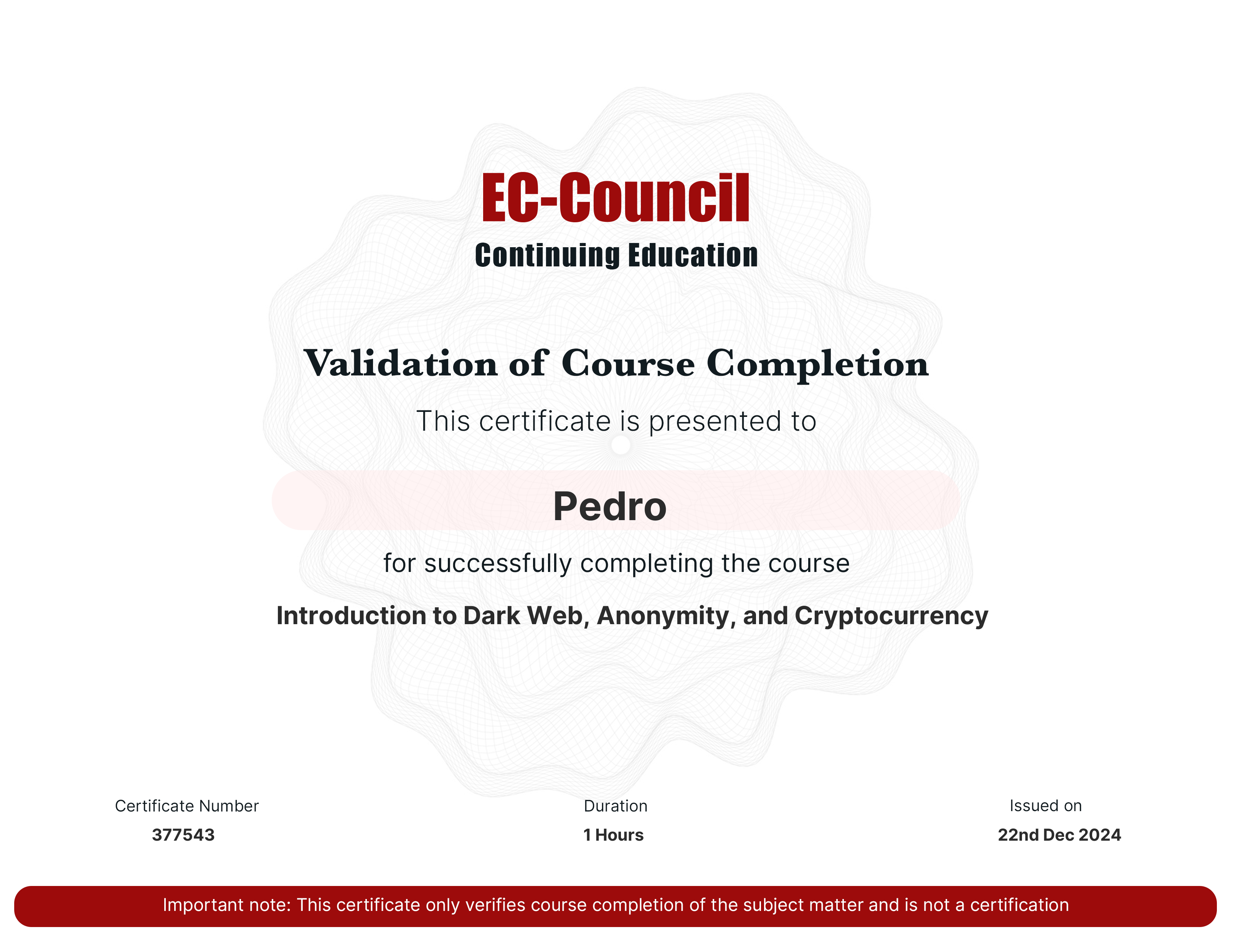 EC certifcation